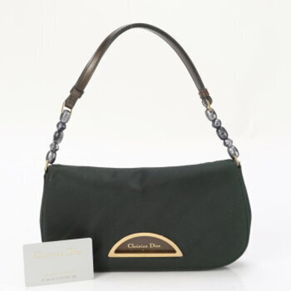 Christian Dior Maris Pearl Handbag Tote Top Handle Shoulder Bag Leather